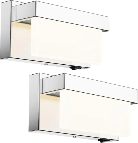 Miniatura 12 de Aplique de Pared Negro Luz de Pared con Interruptor de Encendido/Apagado 8 pulgadas Lámpara de Pared LED Pantalla Acrílica 4000K Aplique Iluminación