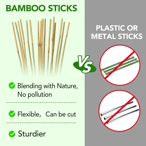 Miniatura 2 de 60 estacas de bambú para plantas de 3 pies, estacas de bambú para plantas de jardín para soporte de plantas, plantas trepadoras, tomates, girasoles