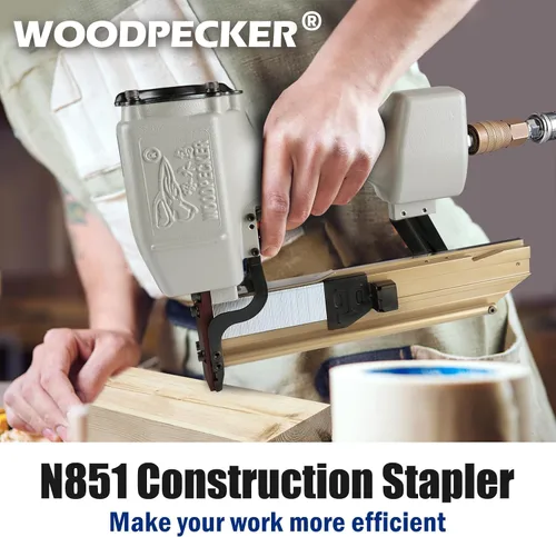 Miniatura 2 de Woodpecker - Grapadora de construcción de corona mediana de calibre 16, 7/16 pulgadas, se adapta a grapas de 1 a 2 pulgadas de longitud, pistola