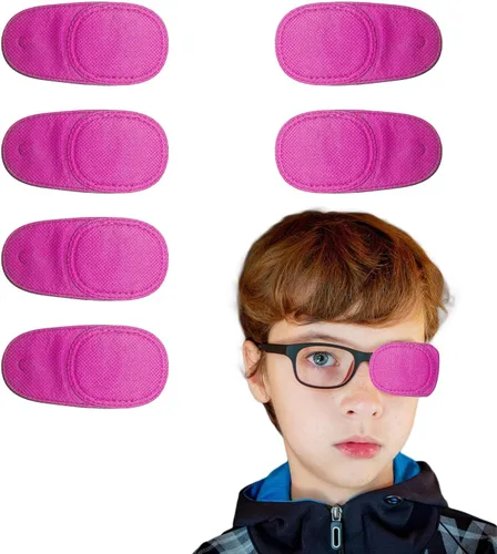 Miniatura 2 de Paquete de 2 parches para ojos, parches reutilizables para ojos izquierdo y derecho para niños, niños pequeños, ojos perezosos (rosa) (2)