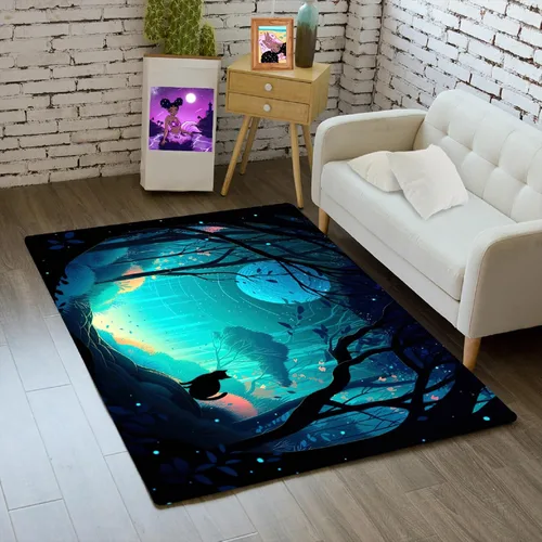Miniatura 47 de Alfombra de gato para habitación de niñas, diseño de dibujos animados, decoración para dormitorio, bonita alfombra de área de gatos, alfombras