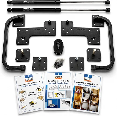Murphy - Kit de herrajes para cama de tamaño individual, cama plegable de pared para habitación de invitados, fácil de construir, fabricado en