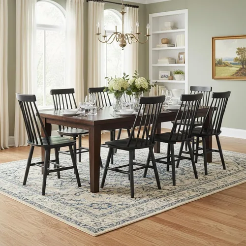 Miniatura 12 de Juego de 2 sillas de comedor negras, juego de 2 sillas de comedor de madera, sillas de comedor de madera, husillo lateral de granja, sillas Windsor