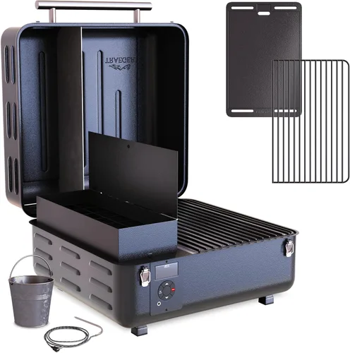 Traeger Grills TFT18KLD Ranger, parrilla portátil de pellets de madera y ahumador - Ahumador eléctrico de pellets de mesa con Controlador Digital