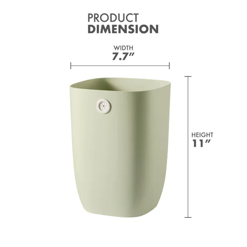 Miniatura 2 de Cubo de Basura para Baño, Cubo de Basura Rectangular de Plástico con Soporte para Forro de Basura para Dormitorio, Sala de Estar, Pequeña Cesta