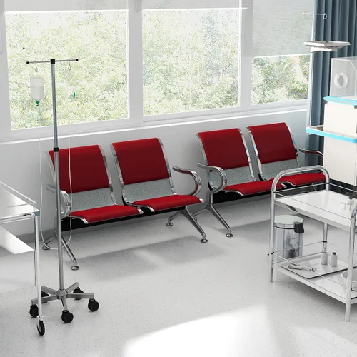 Miniatura 35 de Kinfant Silla de sala de espera de 2 asientos, sillas de recepción de invitados de oficina con respaldo ergonómico, banco de espera de aeropuerto