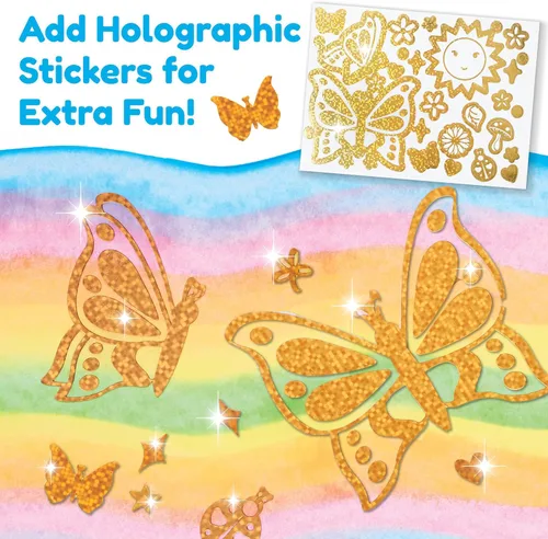 Miniatura 6 de Creativity for Kids Kit de Manualidades Squeegeez Magic Reveal: Mariposa - Actividad de Pintura Artística para Niños, Regalos para Niñas y Niños