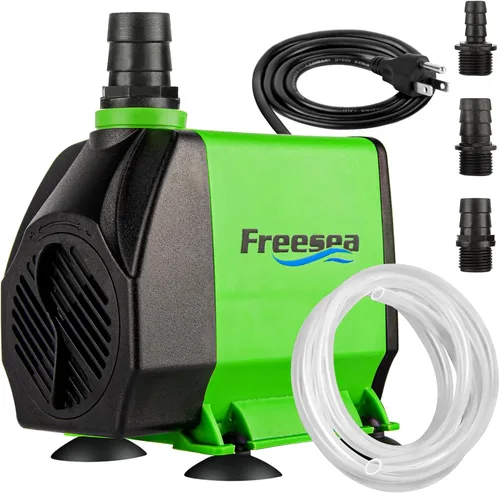 Miniatura 10 de FREESEA Bomba de agua sumergible para estanque: 1350GPH 150W Bomba de fuente con tubo de 6.6 pies para acuario pecera cascada hidropoica