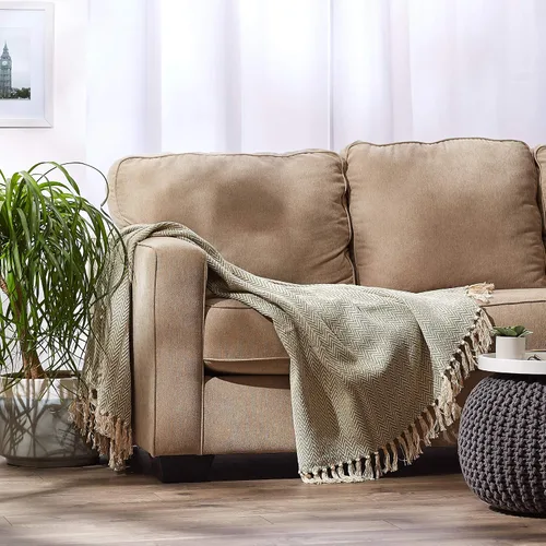 Miniatura 5 de DII Chevron Throw Collection Maneja de mano de algodón, 50x60, alcachofa