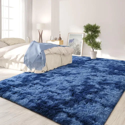 Miniatura 84 de FlyDOIT Alfombras Grandes para Sala de Estar, 5x8 Pies Alfombra Shaggy Teñida con Tie-Dye Gris Oscuro, Alfombras Mullidas Tipo Manta, Alfombras