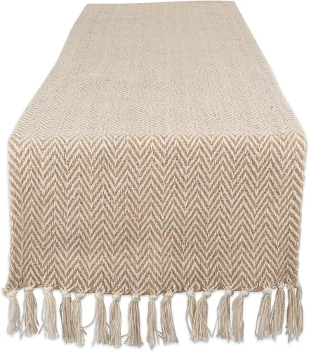 Miniatura 32 de DII Woven Basic - Camino de mesa Chevron de la colección de mesa, 15 x 72 pulgadas, gris