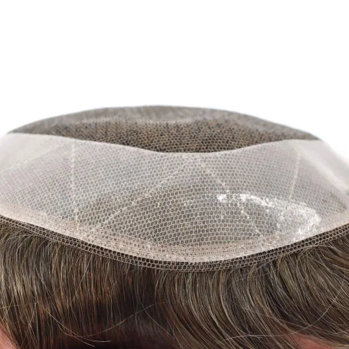 Miniatura 5 de LYRICAL HAIR Toupee - Peluca de cabello transpirable de encaje francés de repuesto de piel sintética de polietileno alrededor de peluca duradera