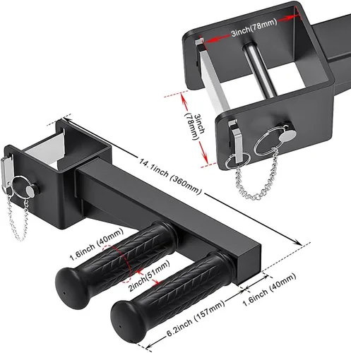 Miniatura 5 de Nordic Hamstring Curl Attachment, Dip Bar, Belt Squat & Safety Spotter Arms for 2"x2" & 3"x3" Power Racks, Home Gym Strength Training Accessories