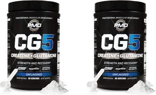 Miniatura 14 de PMD Sports CG5 Polvo Premium de Creatina y L Glutamina, Recuperación de Energía, Construcción de Músculo Delgado, Aumento del Rendimiento en Sin