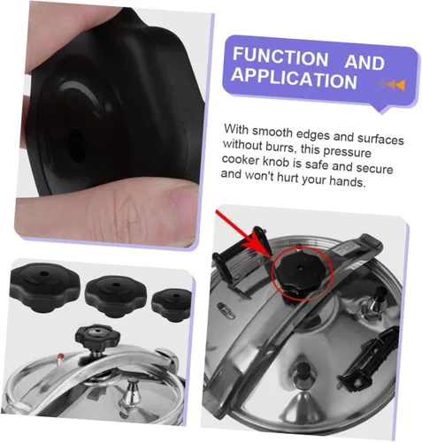 Miniatura 4 de Uonlytech - Perillas de repuesto para tapa de olla a presión, paquete de 2 pomos de mango de tapa de olla de fácil agarre, manijas para tapa de olla