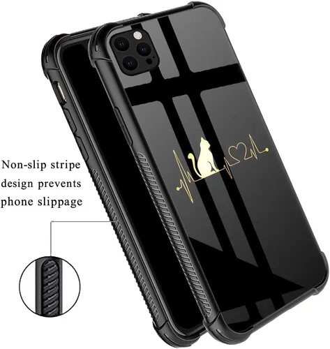 Miniatura 4 de ZHEGAILIAN Funda compatible con iPhone 13 Pro, fundas Cat Heartbeat 13 Pro para niñas, esquinas reforzadas, TPU suave, a prueba de golpes, Latido