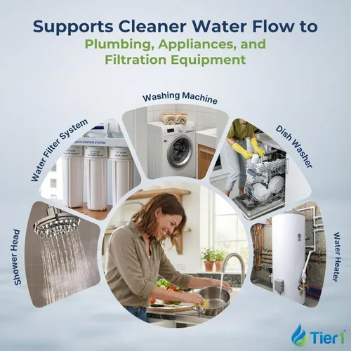 Miniatura 8 de Tier1 Filtro de agua de 1 micrón de 20 x 4.5 pulgadas Cartucho de polipropileno hilado para toda la casa Reemplazo para Pentek DGD-2501-20