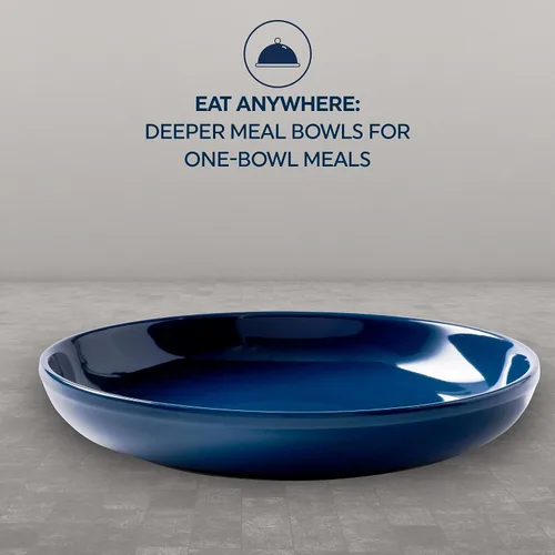 Miniatura 4 de Corelle - Plato hondo de cerámica, azul marino, esmalte sólido, paquete de 4