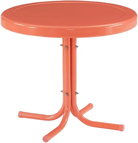 Miniatura 12 de Crosley Furniture Griffith - Mesa auxiliar retro de exterior, de metal resistente a la intemperie, para patio, terraza, porche, color Alabaster