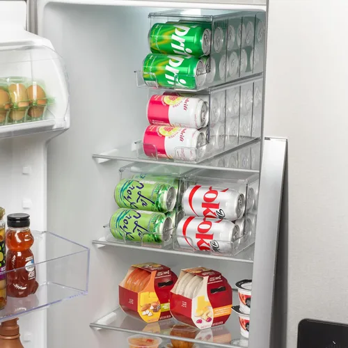 Miniatura 5 de Organizador de latas de refresco ClearSpace y dispensador de latas de refresco para refrigerador - Organizador de nevera y organizador apilable