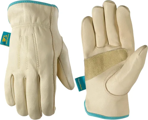 Wells Lamont Guantes de trabajo de cuero resistentes al agua para mujer, resistentes a pinchazos, reforzados, HydraHyde | M (1167M)