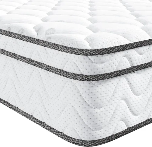 Vesgantti Colchón tamaño individual, híbrido de 9 pulgadas en una caja con espuma viscoelástica y resorte de bolsillo, diseño ergonómico y alivio de