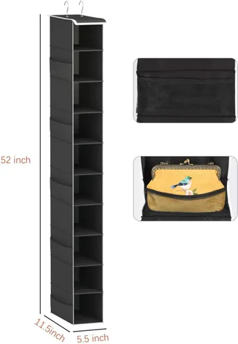 Miniatura 3 de Organizador de zapatos colgante para armario, organizadores de zapatos de 10 niveles y almacenamiento, soporte para zapatos que ahorra espacio