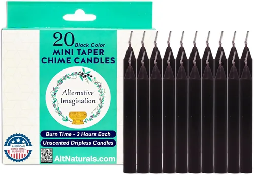 Miniatura 11 de Alternative Imagination Velas de campanillas de colores, paquete de 20 mini velas cónicas sin perfume de 4 pulgadas, velas rituales de larga