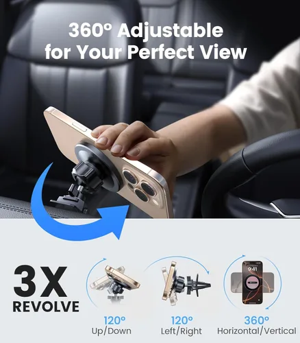 Miniatura 6 de VICSEED Soporte de coche MagSafe [potencia súper magnética y clip seguro de ventilación] Soporte magnético de teléfono con núcleo de acero mejorado