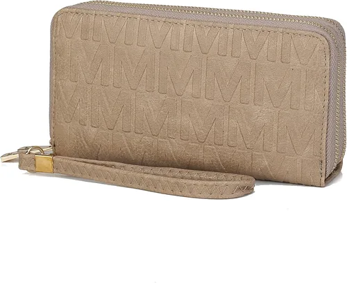 Miniatura 50 de MKF Collection Mia K - Cartera de pulsera para mujer, pequeña cartera de cuero vegano para tarjetas de crédito con cremallera y bolsillo