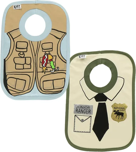 LazyOne Baberos con estampado animal, baberos infantiles, bonitos regalos para baby shower, talla única, paquete de 2