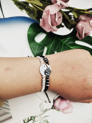 Miniatura 2 de INENIMARTJ Juego de 4 collares de pulsera de dragón a juego para mujeres y hombres, Yin Yang para parejas, collares con colgante para novio, novia