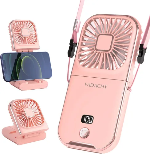 Miniatura 12 de Mini ventilador personal de mano Breeze Quiet Power Neck Fan recargable, al aire libre, senderismo, camping, blanco 2-Blanco