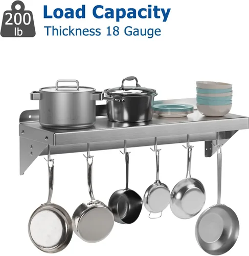 Miniatura 3 de Paquete de 2 estantes de almacenamiento multifuncionales de metal con tapa trasera para cocina, [certificado NSF] Estante de montaje en pared de Dos
