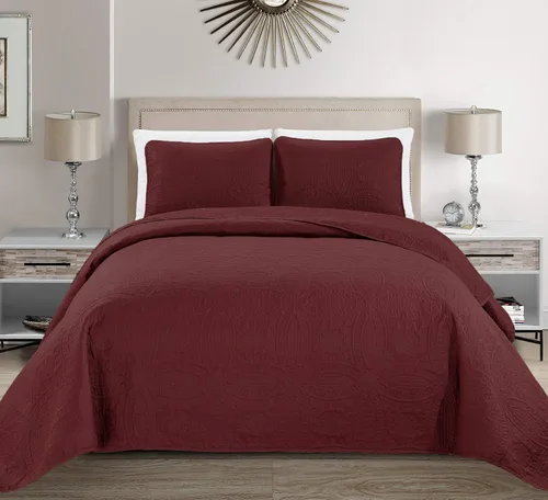 Miniatura 3 de Linen Plus Collection - Juego de colcha en relieve de 3 piezas Gris antracita