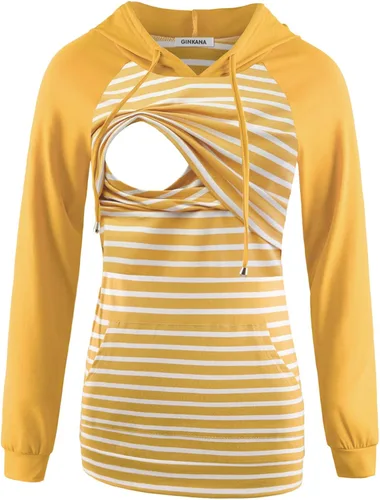 Miniatura 141 de GINKANA Sudadera con capucha para mujer, manga larga, lactancia materna, ropa casual