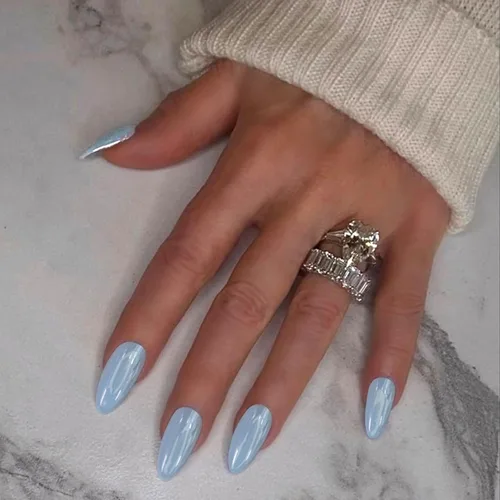 Miniatura 23 de Uñas postizas a presión marrón café, uñas postizas medianas de almendra, color sólido, cobertura completa, uñas postizas artificiales brillantes