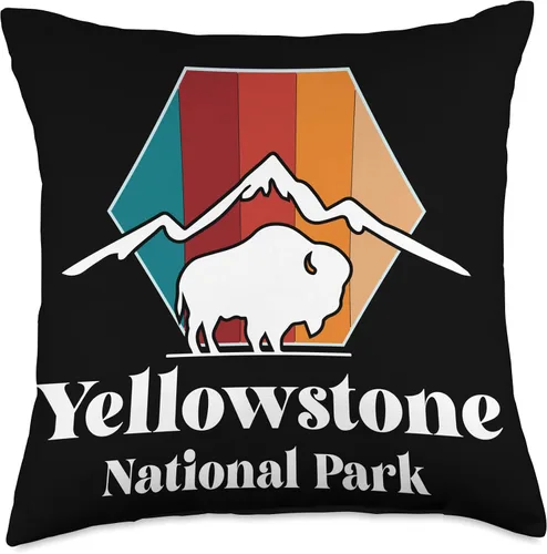 Miniatura 5 de Yellowstone Volcano National Park Wyoming Souvenir Yellowstone Mountain Buffalo National Park Wyoming - Almohada de recuerdo, 16 x 16 pulgadas
