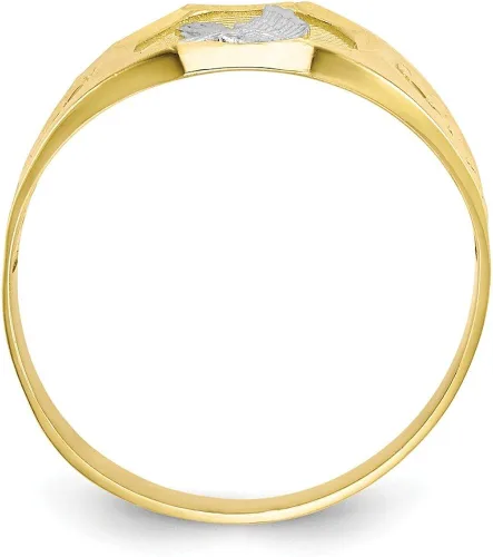 Miniatura 2 de Anillo de oro amarillo sólido de 10 quilates de dos tonos, para hombre