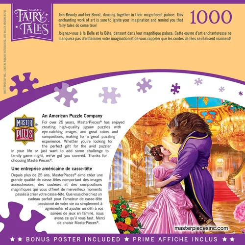 Miniatura 3 de MasterPieces Rompecabezas de 1000 piezas para adultos, familia o jóvenes, La Bella y la Bestia, 19.25 x 26.75 pulgadas