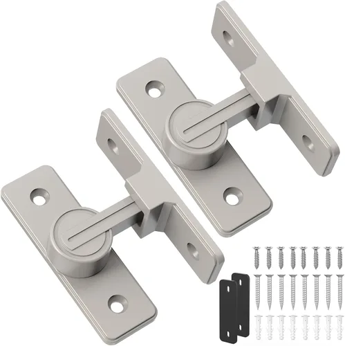 Miniatura 12 de Cerradura de puerta de granero abatible de 90 grados, cerraduras de puerta corredera de alta resistencia para jardín, baño, garaje, puertas