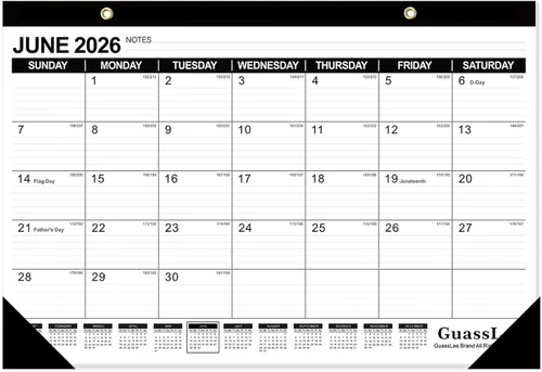 GuassLee Calendario de escritorio 2026-2027 – Calendario de escritorio de 17 x 11.5 pulgadas, 18 meses, desde enero de 2026 hasta junio de 2027 con