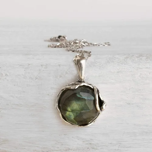 Miniatura 24 de 925 Sterling Silver Gemstone Necklaces for Women - Birthstone - Silver Pendant Necklaces - Statement Necklace Silver - Everyday Jewelry Silver