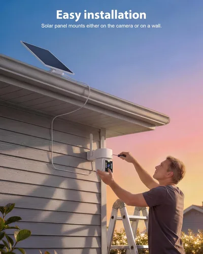 Miniatura 7 de Cámara de seguridad inalámbrica para exteriores 2PCK - 5G y 2.4G Wi-Fi para exteriores, panorámica/inclinación 2K de 360°, funciona con energía