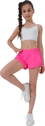 Miniatura 6 de Aurefin Pantalones cortos deportivos para niñas, pantalones cortos ligeros para correr para adolescentes, niñas, pantalones cortos deportivos