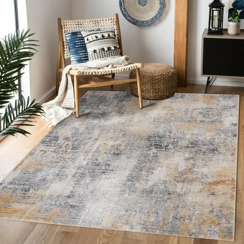 Miniatura 47 de Alfombra de área de 5 x 7, alfombra bohemia vintage, ultra suave, de pelo bajo, lavable, antideslizante, resistente a las manchas, alfombra impresa