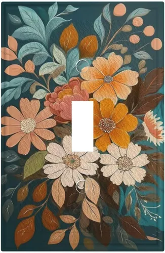 Miniatura 146 de Cubiertas Decorativas de Arte para Interruptores de Luz, Hojas de Otoño, Placa de Pared de Palanca Individual, Cubierta Decorativa de Interruptor