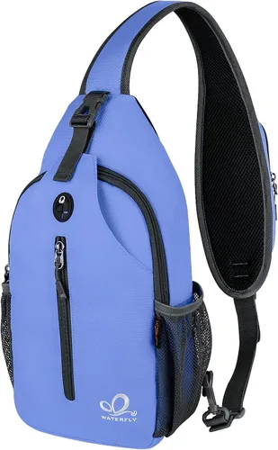 Miniatura 32 de WATERFLY Bolsa pequeña de senderismo: mochila cruzada para el pecho, mochila para hombres y mujeres con correa de hombro agradable a la piel