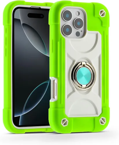 Miniatura 40 de MARKILL Funda compatible con iPhone 15 de 6.1 pulgadas con soporte integrado, [grado militar resistente de cuerpo completo] protección contra Rosa