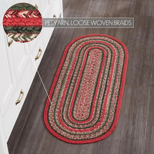 Miniatura 4 de VHC Brands Forrester - Decoración rústica de Navidad tejida a rayas para interiores y exteriores, para baño, cocina, fregadero, entrada, alfombra